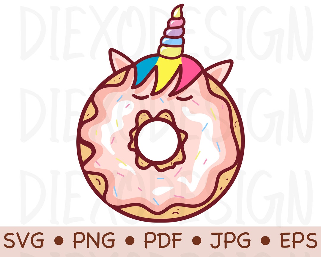 Donut Unicorn PNG Funny Donut SVG Unicorn Donut Clipart Etsy
