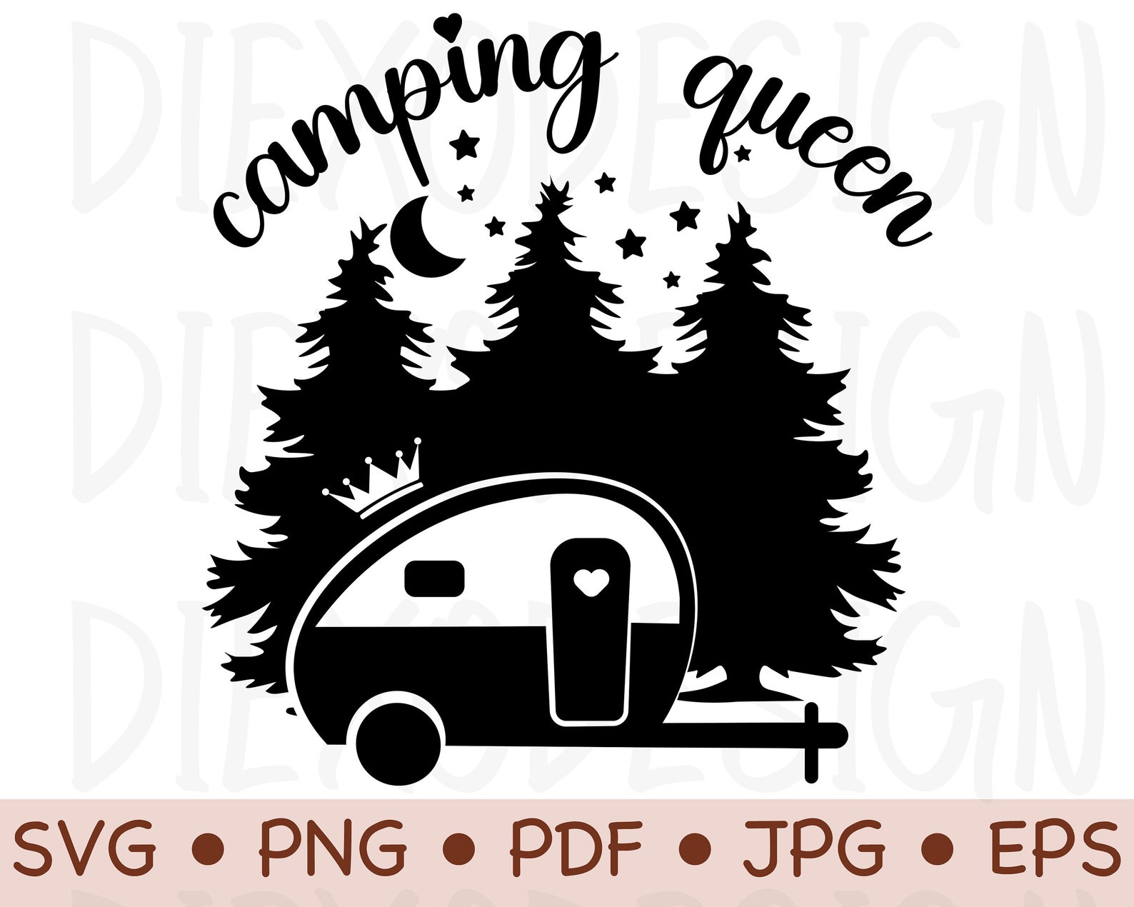 Camping Queen SVG Camper PNG Camping Clipart Camper Svg Etsy