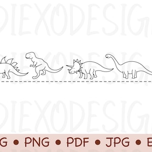 Cute Dinosaurs PNG, Dinosaurs SVG, Dinosaur Clipart Black And White, Dino Svg, Dinosaur Vector, Dinosaur Family Svg, Dinosaur Cricut Svg