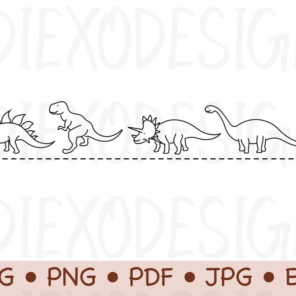 Cute Dinosaurs PNG, Dinosaurs SVG, Dinosaur Clipart Black And White, Dino Svg, Dinosaur Vector, Dinosaur Family Svg, Dinosaur Cricut Svg