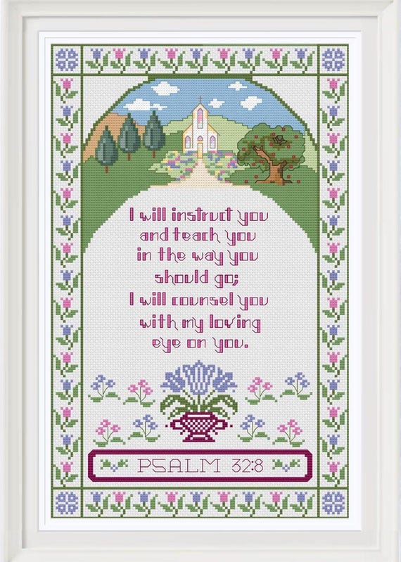 Cross with Psalm 32:8 Note Block Cross with Psalm 32:8 Note Block