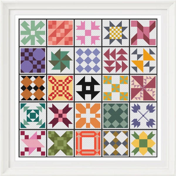 Cross Stitch Quilt Blocks Etsy