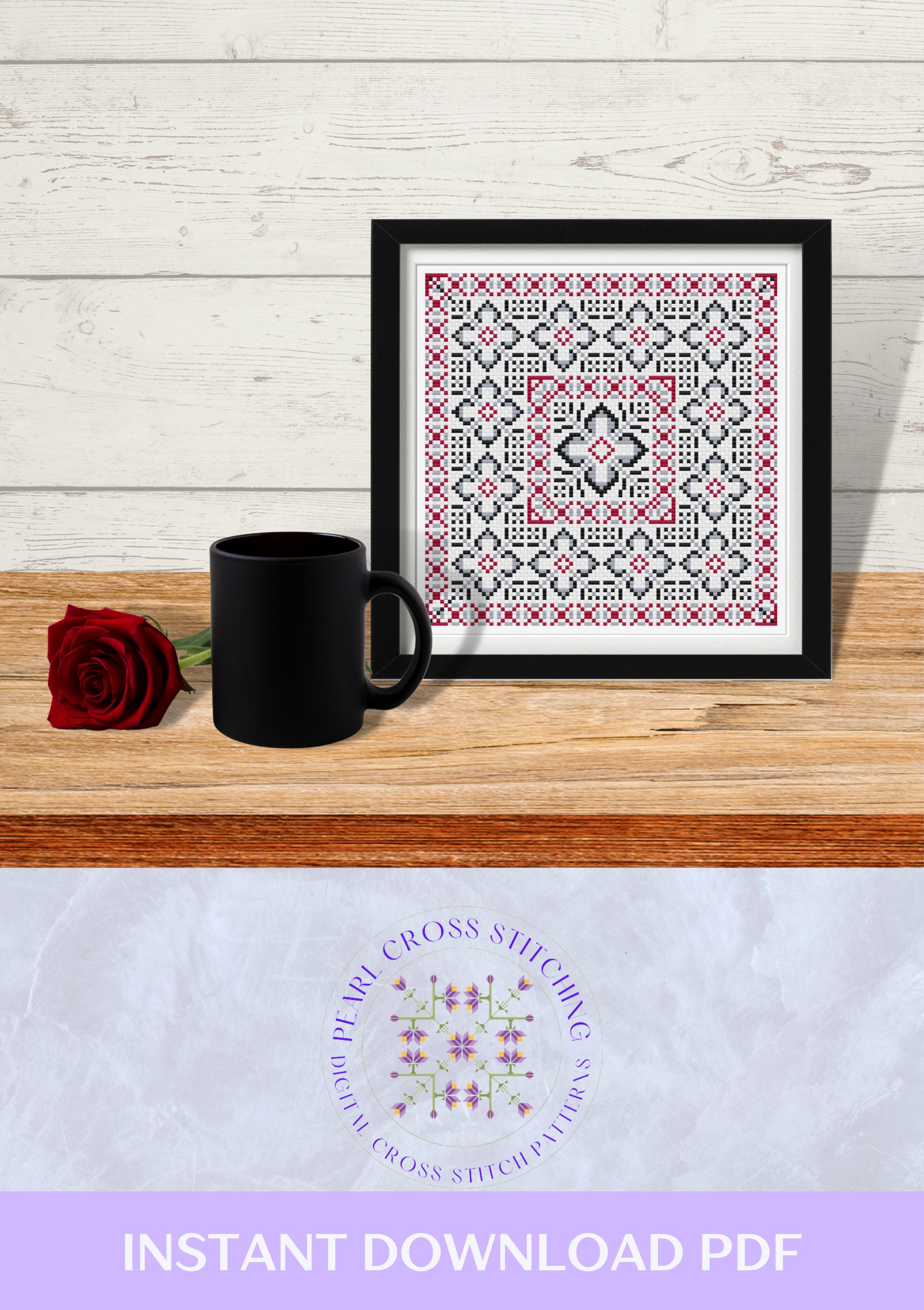 Cross Stitch Pattern, Geometric Design, Full Stitches for Easy ...