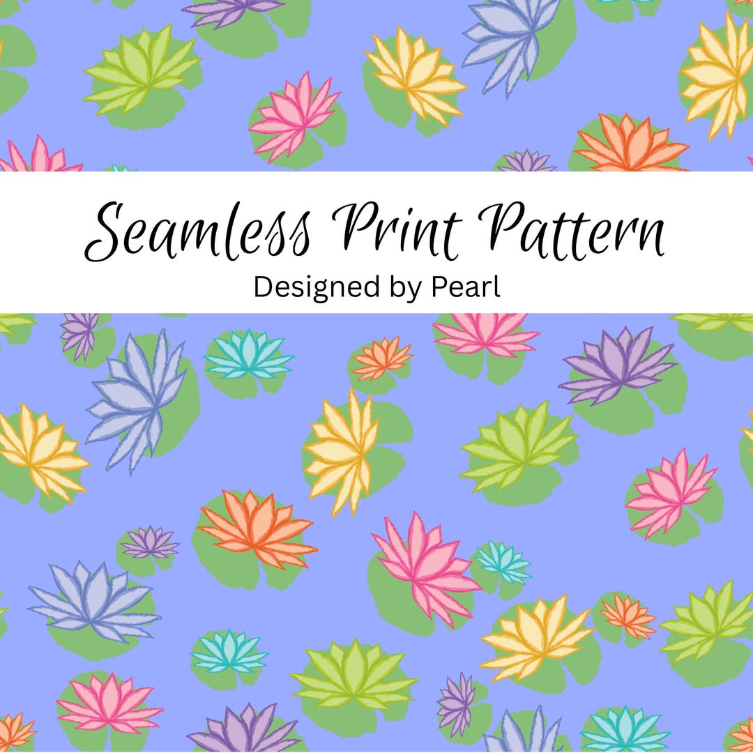 Lotus Flower Seamless Repeating Pattern, Suitable for Fabric and Paper ...