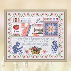 Wzór haftu krzyżykowego Księga Przysłów 31: Chrześcijański wzór pikowania (wzór w formacie PDF)