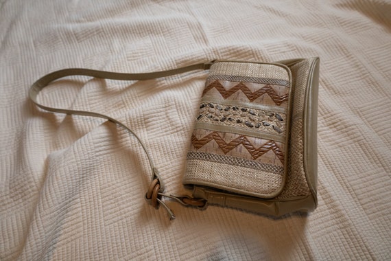 Woven and Faux Leather Shoulder Purse - image 6