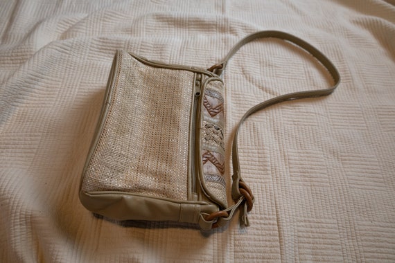 Woven and Faux Leather Shoulder Purse - image 7