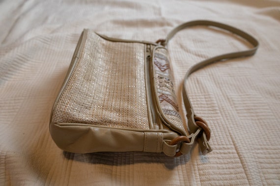 Woven and Faux Leather Shoulder Purse - image 5