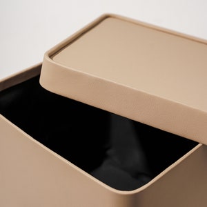 Storage box Cube M with lid 28.5 28.5 28 beige and gray image 5