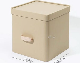 Aufbewahrungsbox Cube M mit Deckel 28,5 * 28,5 * 28 beige und grau