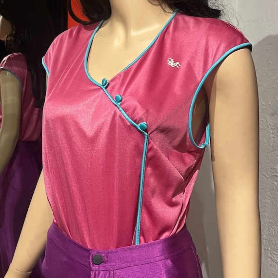 Pantalon Vintage En Soie Diane Von Furstenberg - Violet, Taille 4P, Occasion Très Bon état