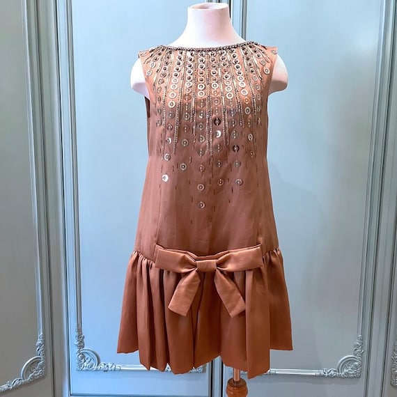 Christian Dior by John Galliano Fall 2008 Ready to Wear Tan Silk Satin  Embroidered Crystal Rhodoid Metal and Glass Embellishment Dress With - Etsy