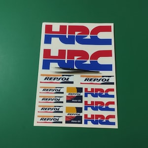 13 Vinylstickers Zelfklevende stickers HRC Repsol Gelamineerd Hoogwaardig digitaal printen voor moto gp