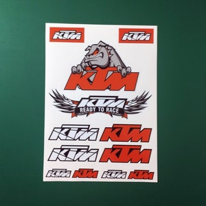 12 adesivi decalcomanie in vinile adesivo KTM RACING Dog Dog laminato stampa digitale di alta qualità per moto motocross