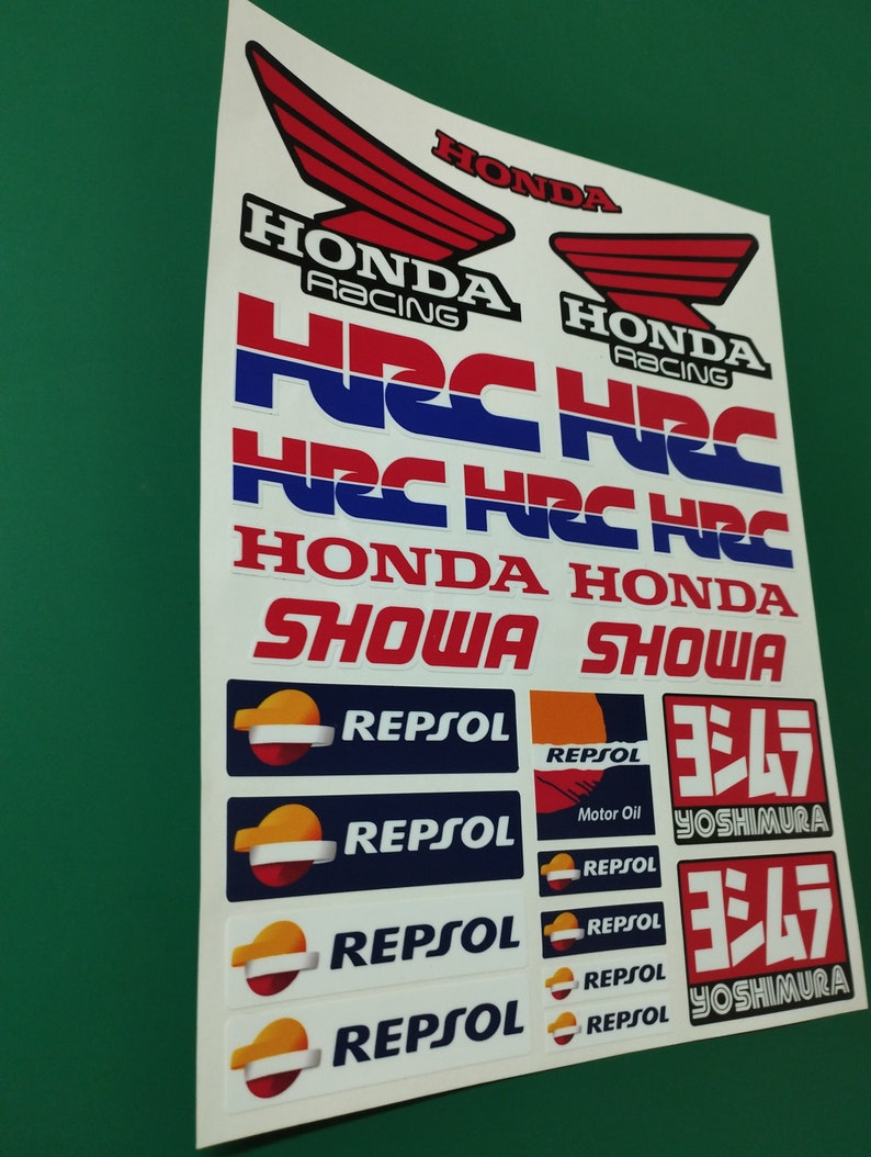 23 Vinyl Stickers Decals Sponsor Stickers Compatible With HONDA RACING ...