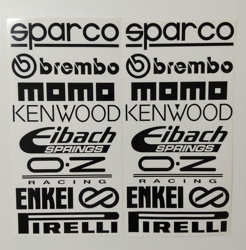 Bracket Racing Sticker Kit of 16 Stickers Decals Adhesive Sponsor Accessory Car Motorcycle ...
