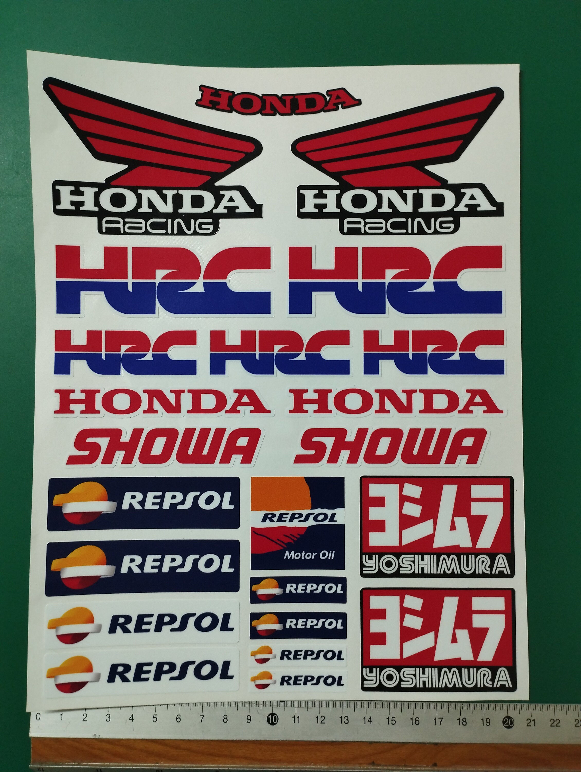 23 Vinyl Stickers Decals Sponsor Stickers Compatible With HONDA RACING ...