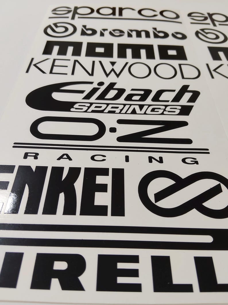 Kit of 16 Stickers Decals Adhesive Sponsor Accessory Car Motorcycle ...
