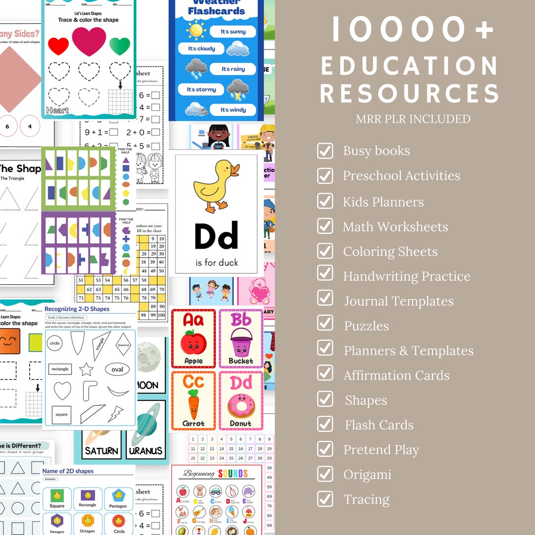10000+ Preschool Pre-k Kindergarten Learning Bundle Activity Worksheets ...
