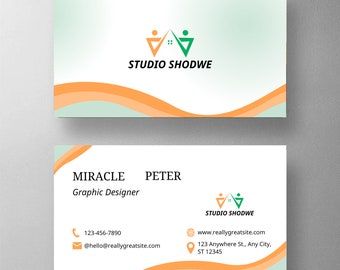Editable Business Card Template, Editable Business Card, Minimalist Business Cards, Printable Business Card, Modern Business Card, Canva