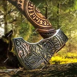 Viking forged axe - RAGNAR, Viking axe, personalised hatchet, viking hatchet, bearded axe, battle axe, scandinavian axe buy