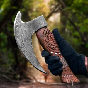 Viking Pizza Cutter Axe, The Original custom hand forged pizza Axe, Personalized gift for him Anniversary Gift for Her, Custom gift for men