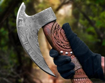 Viking Pizza Cutter Axe, The Original custom hand forged pizza Axe, Personalized gift for him Anniversary Gift for Her, Custom gift for men