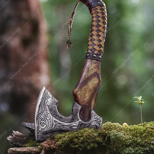 Custom Gift Hand Forged Carbon Steel VIKING AXE with Wood Shaft, Wedding Gift, Axe, Axes Best Birthday & Anniversary Gift For Him, Larp axe