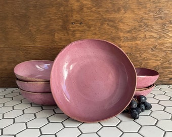 Pink Irregular Pasta Bowl | Asymmetrical Plate