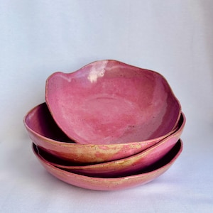 Pink Irregular Pasta Bowl | Asymmetrical Plate