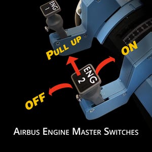 ProDeskSim Airbus Engine Starter Switches Featuring Spring-Loaded Safety Lock Guard