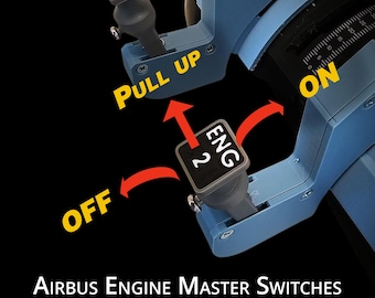 ProDeskSim Airbus Engine Starter Switches Featuring Spring-Loaded Safety Lock Guard