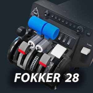 NOWOŚĆ! Dodatek ProDeskSim Fokker 28 do przepustnicy Honeycomb Bravo. Zawiera 6 dźwigni, dwa przyciski funkcyjne i klapki blokujące.