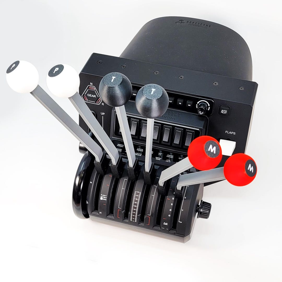 NEW! DC-3 Set of 6 Levers Addon for Honeycomb Bravo Throttle Quadrant ...