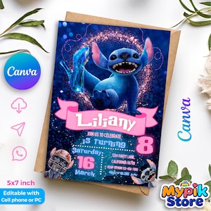 Convite de Aniversário Editável com Ponto Cruz – Modelo Canva | Download Digital | Acesso Instantâneo