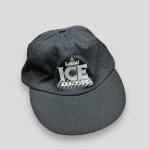 Vintage 80s/90s Black Ice Beer Strapback Hat – Molson Promotional Cap Collectible