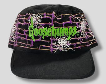 Vintage 90s RARE Goosebumps AOP Promotional Painter Style SnapBack Hat