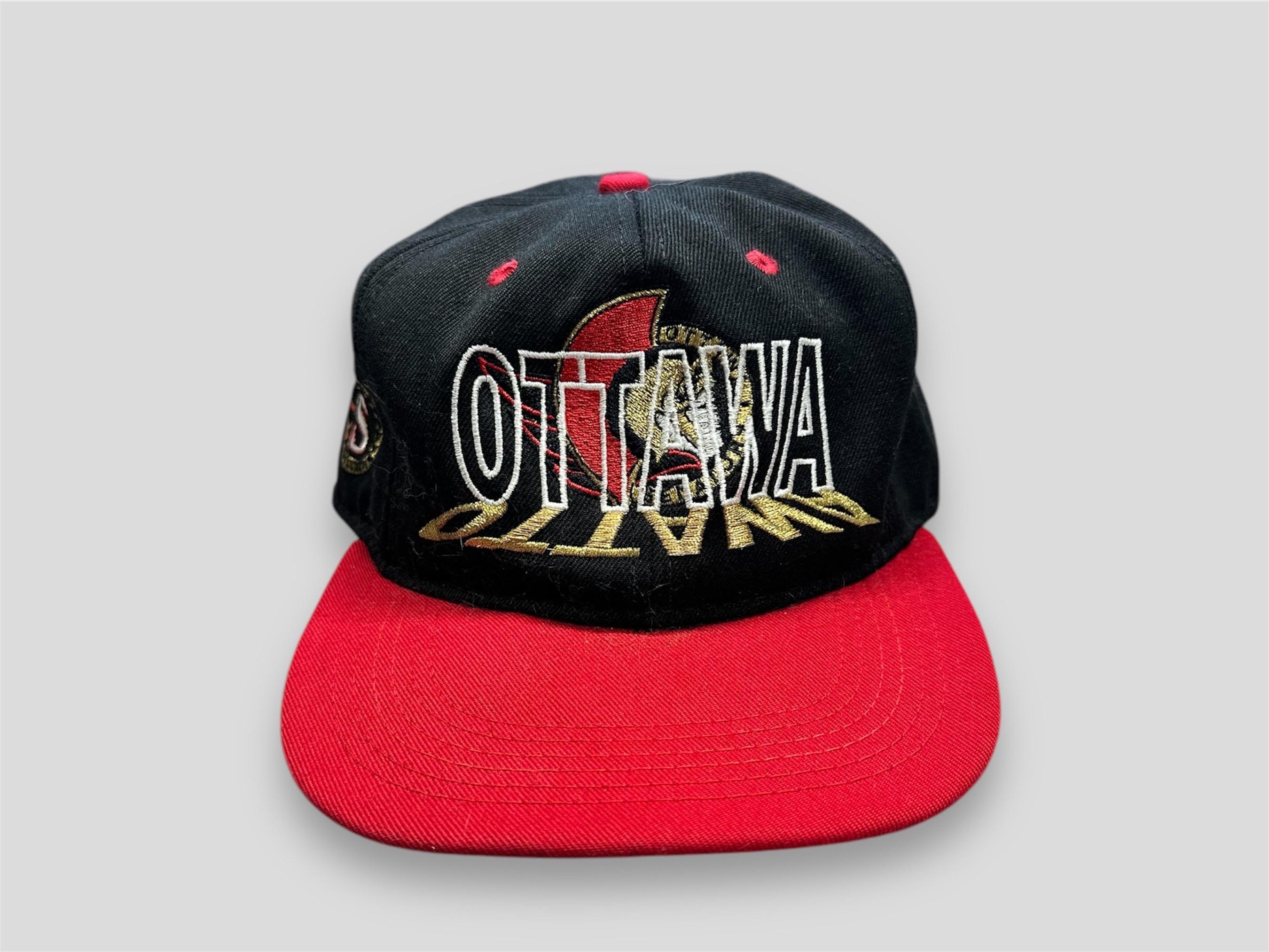 Vintage 90s Ottawa Senators NHL Reflective #1 Apparel SnapBack Hat