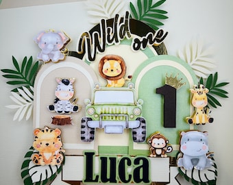 Wild one Cake Topper | Birthday Boy | Birthday Girl | Safari Party | Animal Party |