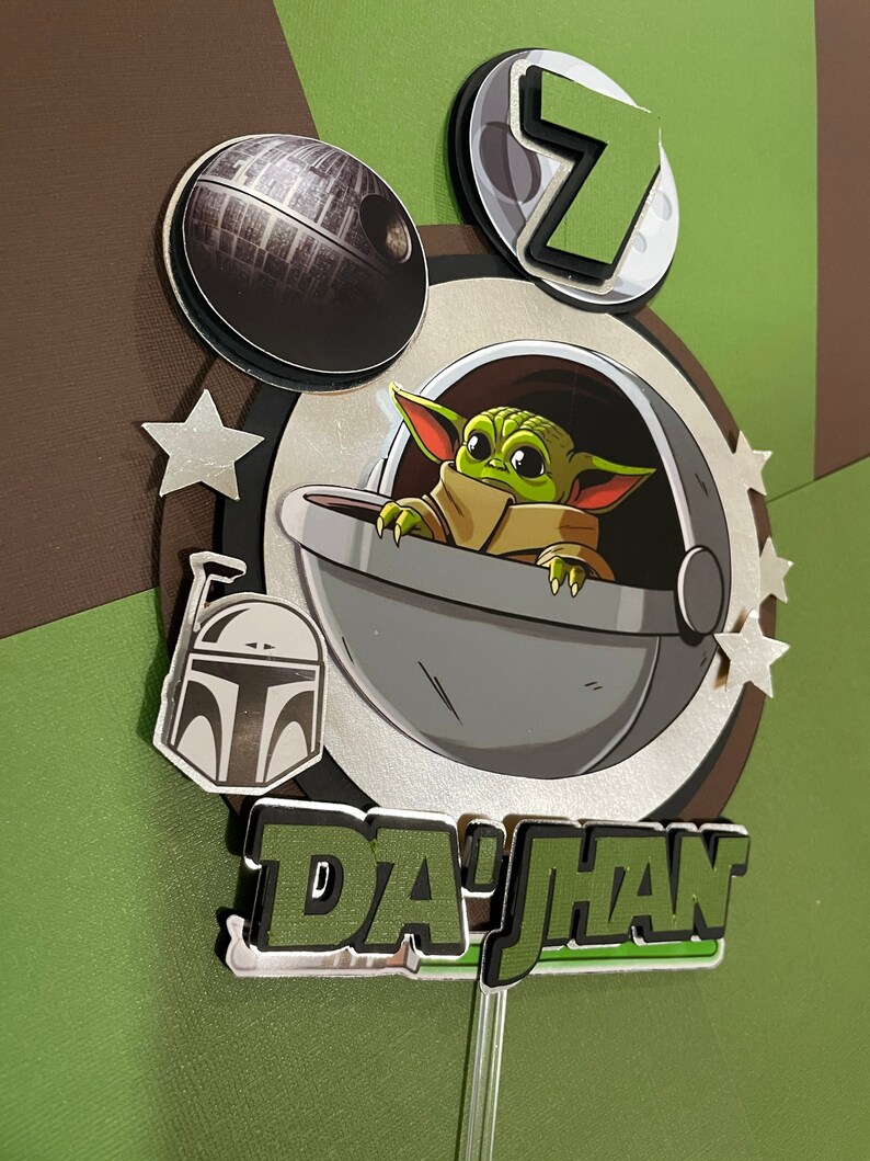Baby Yoda Cake Topper Yoda Cake Topper Star Wars Cake Etsy