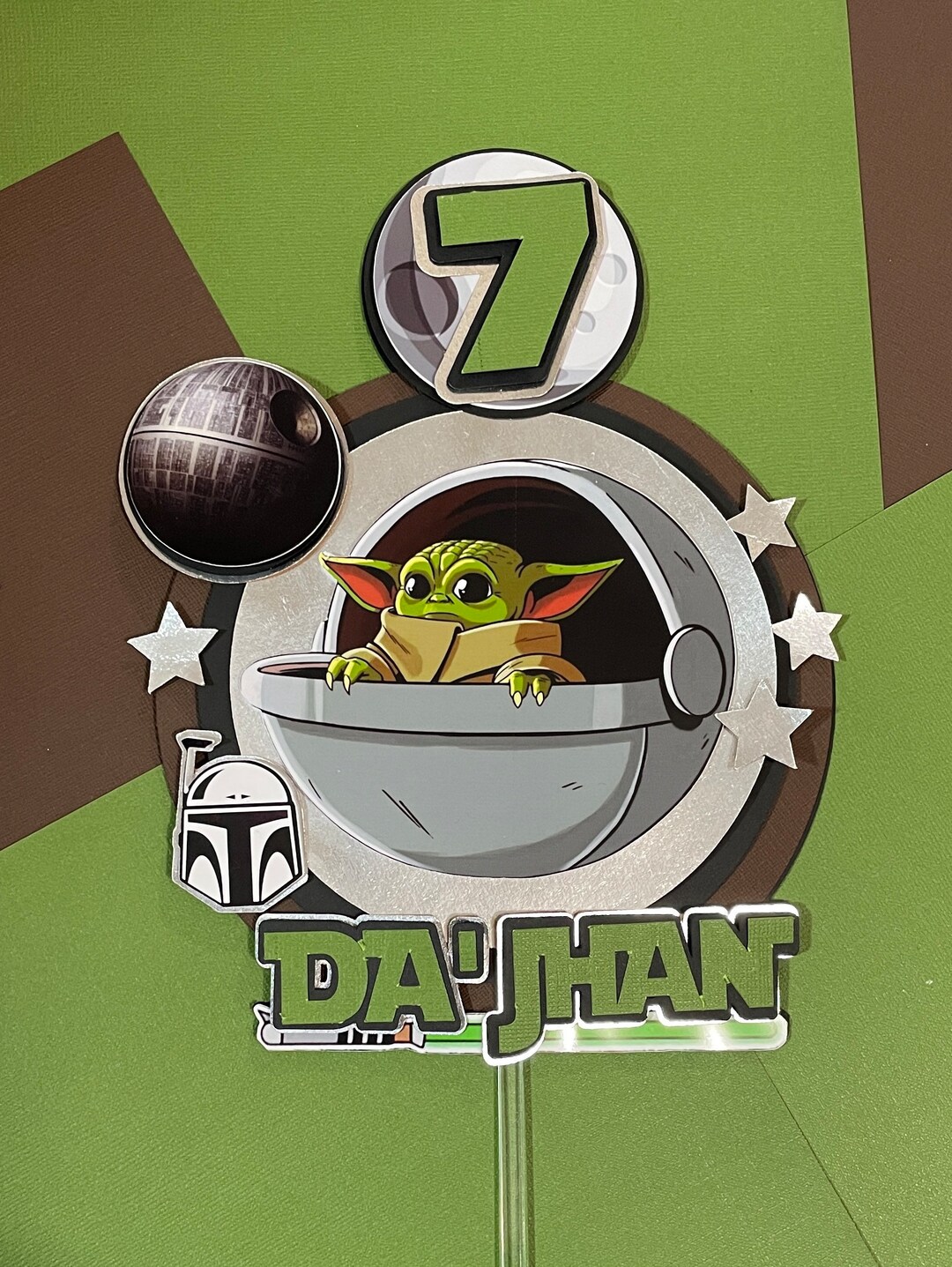 Baby Yoda Cake Topper Yoda Cake Topper Star Wars Cake Topper Boys Cake