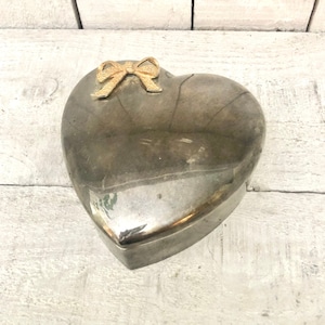 Vintage Silver Plated Heart Jewelry Dish