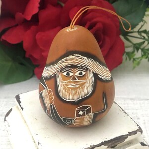 Vintage Hand Painted Gourd Ornament, Peru