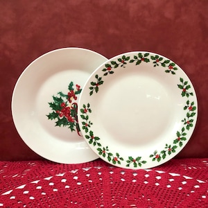 Two Holiday Salad Plates