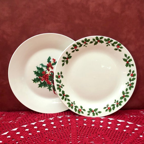 Two Holiday Salad Plates Etsy