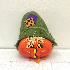 Vintage Hand Painted Annalee Pumpkin Scarecrow