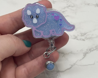 Dinosaur Badge Reel, Triceratops Badge Reel, Animal Badge Reel, Retractable Badge Reel, NICU Badge Reel, Pediatric Badge Reel, Peds Nurse