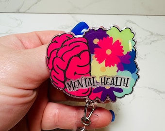 Badgehaspel voor geestelijke gezondheid | Handgemaakte acryl draaiclip