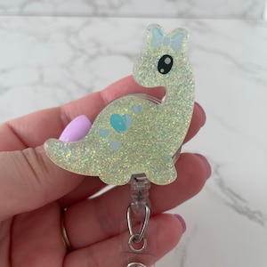 Dinosaur Badge Reel, Brontosaurus Badge Reel, Nurse Badge Reel