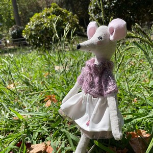 Ratoncito de tela, juguete de raton de lino,